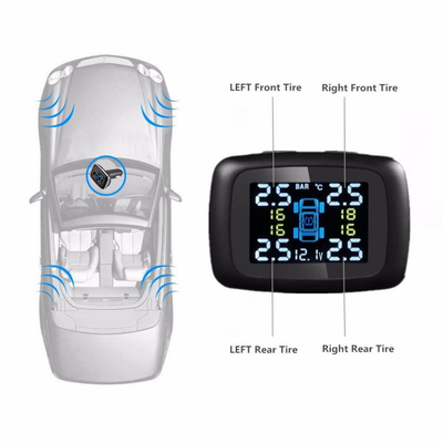 TPMS Tire Pressure Monitoring System 4-Sensor Cigarette Lighter USB