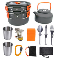 2 to 3 Person Nonstick Anodized Aluminum Camping Cooking Set Outdoor Kit