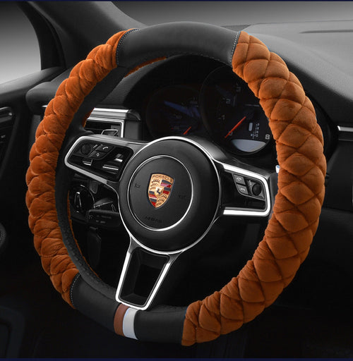 Cute Plush Car Steering Wheel Cover 38cm Universal Winter Warm Protector