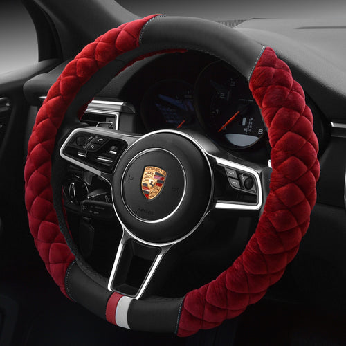 Cute Plush Car Steering Wheel Cover 38cm Universal Winter Warm Protector