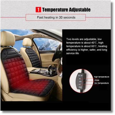 Car Heated Seat Cushion 12V Electric Warm Heating Pad Winter Driving