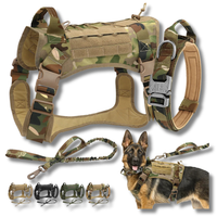 Quick Release 1000D Tactical Dog Vest Set with Collar and Leash