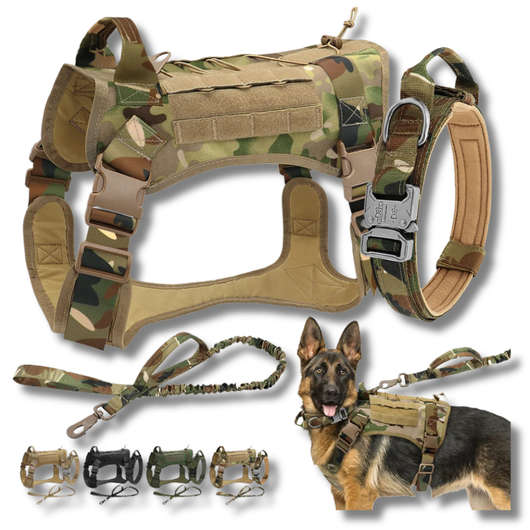 Quick Release 1000D Tactical Dog Vest Set with Collar and Leash