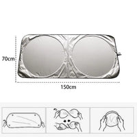 Foldable Reflective Windshield Sun Shade UV Block for Most Cars