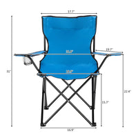 Foldable 600D Oxford Cloth Camping Chair 230 LB Capacity Blue