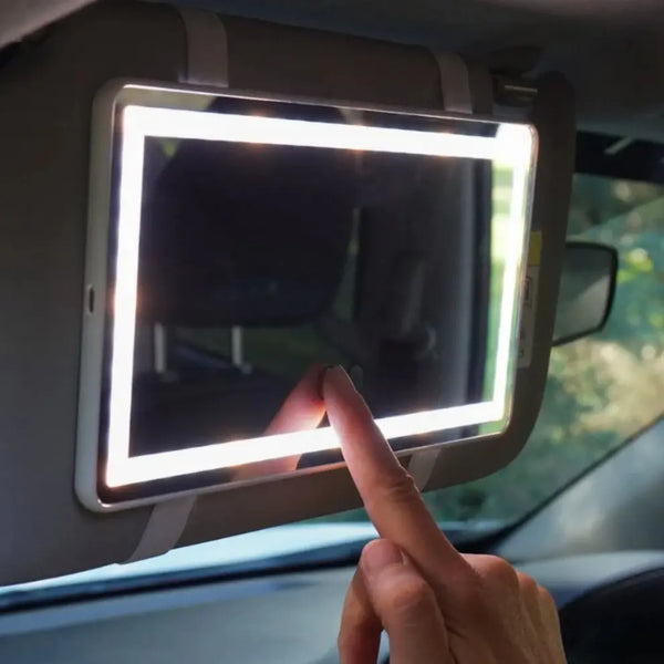 Dimmable LED Sun Visor Vanity Mirror with Lights for Any Car