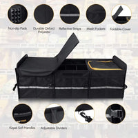 Folding Waterproof Oxford Cloth SUV Trunk Organizer with Roller and Handle