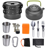 2 to 3 Person Nonstick Anodized Aluminum Camping Cooking Set Outdoor Kit