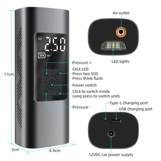 Wireless Electric Car Tire Inflator Portable Air Pump 12V