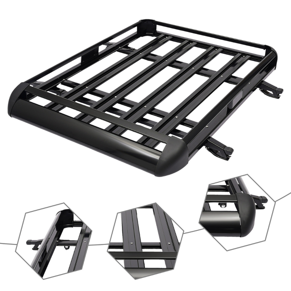 150 LB Aluminum Basket Roof Rack for SUV No Drill Cargo Carrier