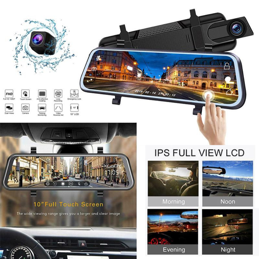 Dual Lens Rearview Mirror Dash Cam Front Rear 1080P Car DVR
