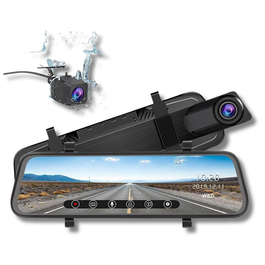 Dual Lens Rearview Mirror Dash Cam Front Rear 1080P Car DVR