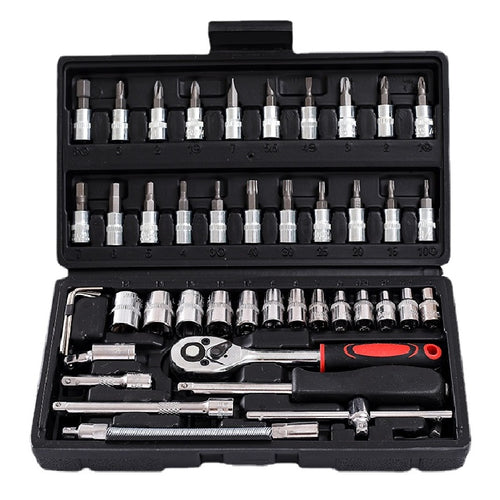 Socket Ratchet Wrench Set Car Repair Hand Tool Kit with Extension Bars