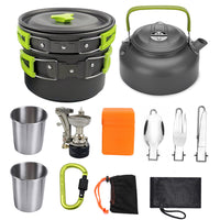 2 to 3 Person Nonstick Anodized Aluminum Camping Cooking Set Outdoor Kit