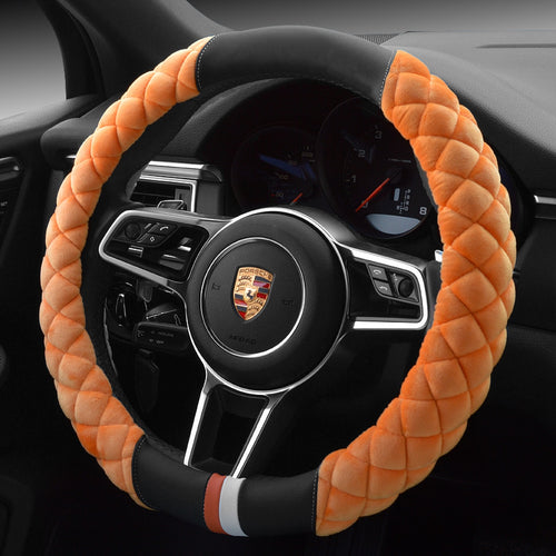 Cute Plush Car Steering Wheel Cover 38cm Universal Winter Warm Protector