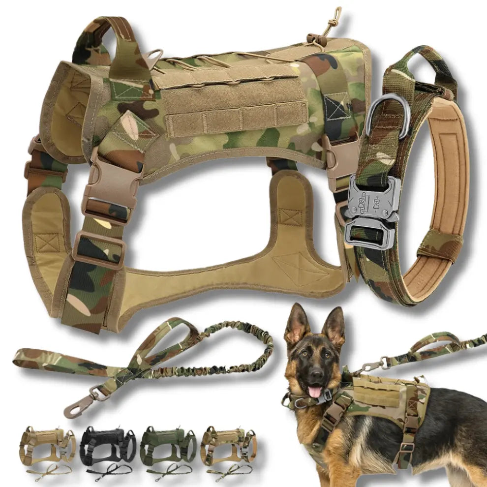 Quick Release 1000D Tactical Dog Vest Set with Collar and Leash