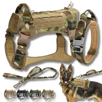 Quick Release 1000D Tactical Dog Vest Set with Collar and Leash